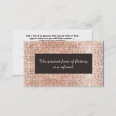 Faux Rose Gold Sequins Cosmetology Referral Card (Front/Back)