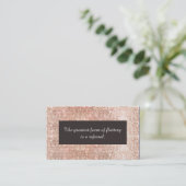 Faux Rose Gold Sequins Cosmetology Referral Card (Standing Front)