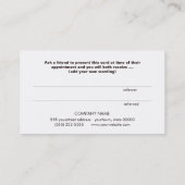 Faux Rose Gold Sequins Cosmetology Referral Card (Back)