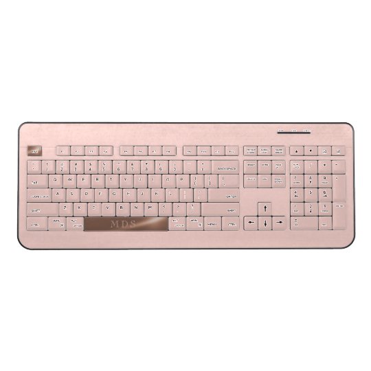 Faux Rose Gold Spacebar Blush Wireless Keyboard Zazzle 4728