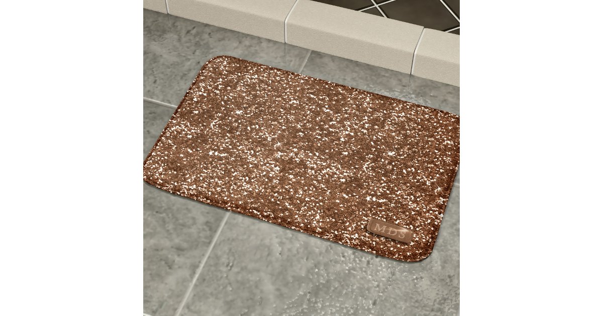 Faux Rose Gold Sparkle Glitter Bath Mat Zazzle