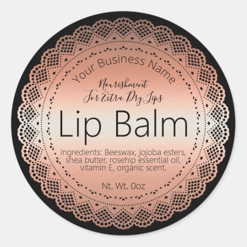 Faux Rose Gold Sticker Label For Handmade Lip Balm