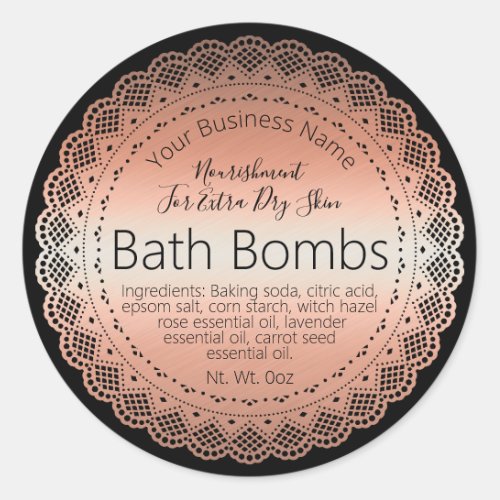 Faux Rose Gold Sticker Label Handmade Bath Bomb