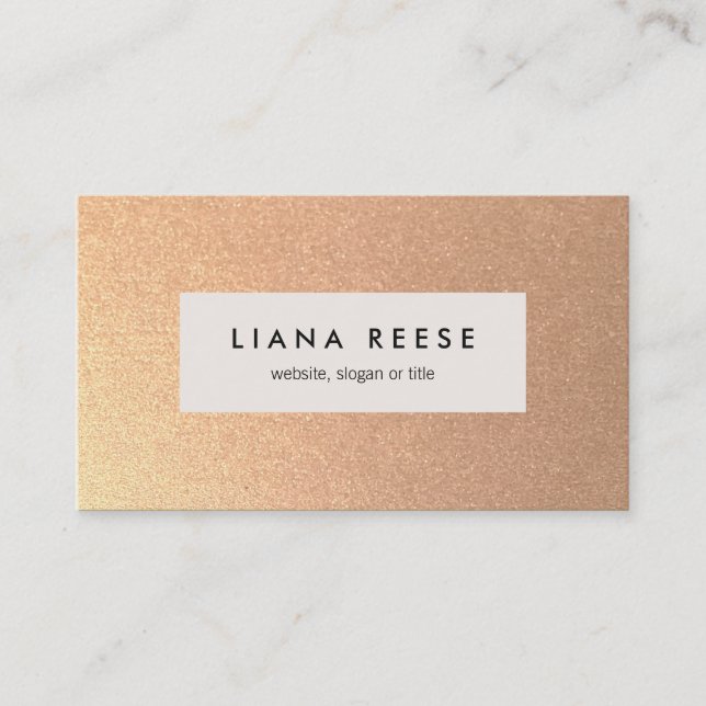 FAUX Rose Gold Subtle Glitter Beauty Salon Business Card (Front)