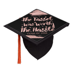 Faux Rose Gold Tassel Graduation Graduation Cap Topper