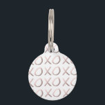 faux rose gold typography hugs and kisses xoxo pet tag<br><div class="desc">Minimalist,  modern and stylish design representing faux rose gold hand drawn xoxo pattern.</div>