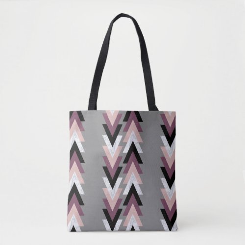 faux rose gold white marble purple black geometric tote bag