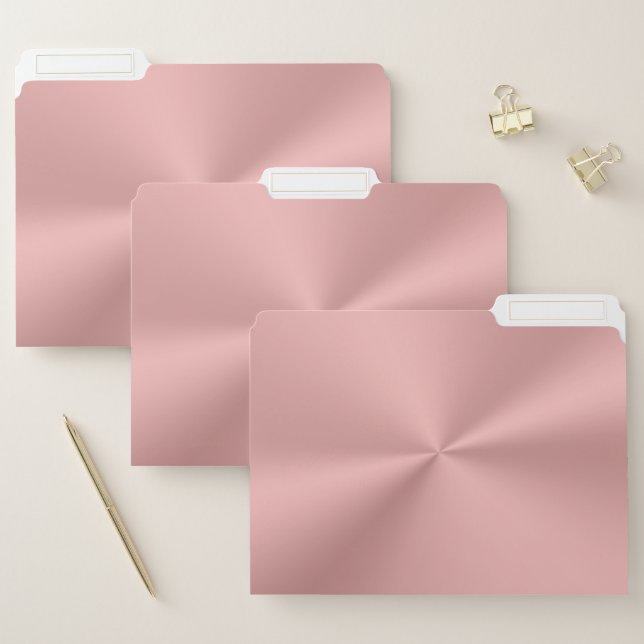 Faux rose gold with shiny effect file folder (Set)