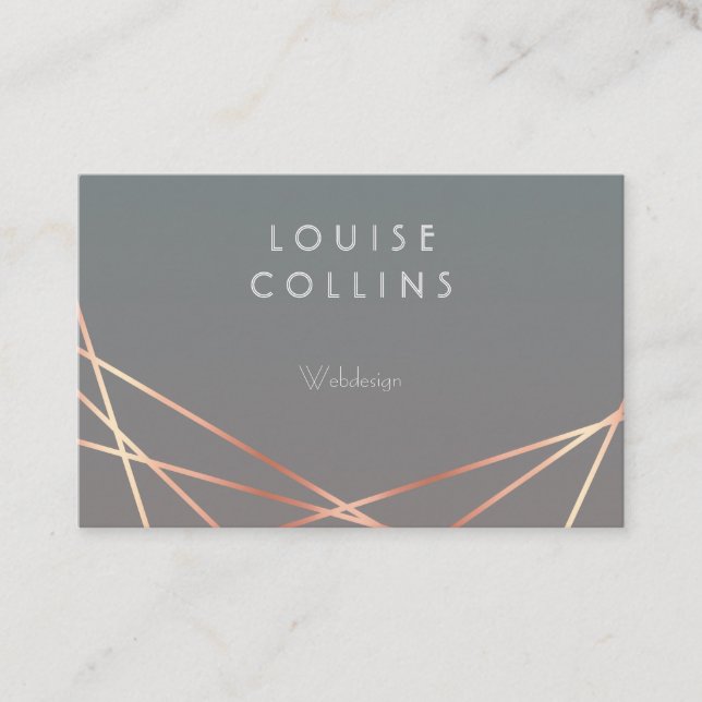 Faux rosegold spotlight business card (Front)