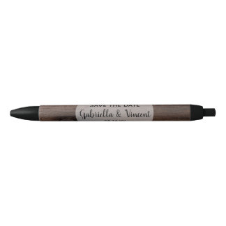 Faux Rustic Barn Wood Ranch Wedding Save the Date Pen