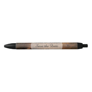 Faux Rustic Barn Wood Wedding Save the Date Pen