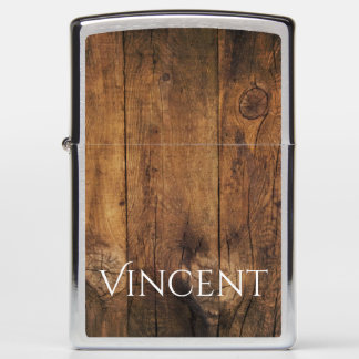 Faux Rustic Barn Wood Zippo Lighter