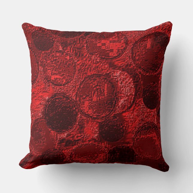 Faux Rustic Brick Circle Throw Pillow (Front)