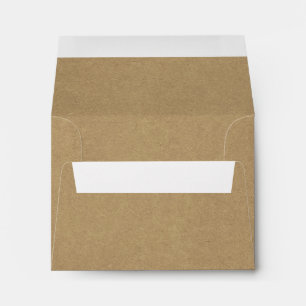 Faux Rustic Brown Kraft Pre-Printed Address RSVP Envelope