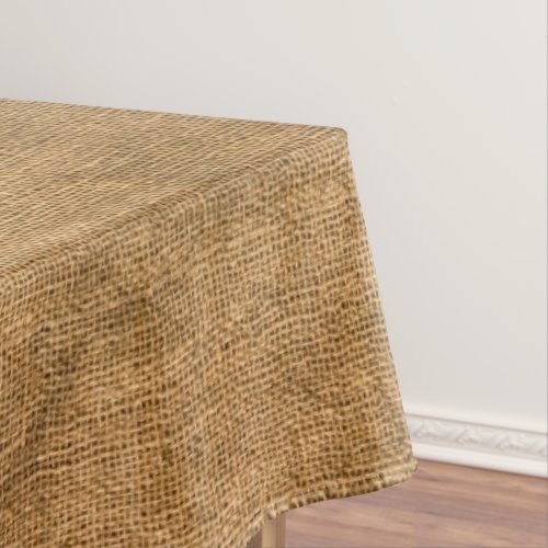 Faux Rustic Burlap Texture Pattern Tablecloth