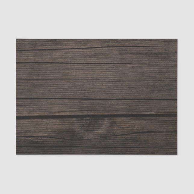 Faux Rustic Dark Wood Boards Background Decoupage Tissue Paper (Front)