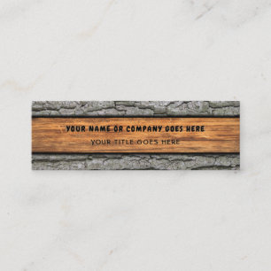 Faux Rustic Dry Wood Grain Tree Bark Mini Business Card