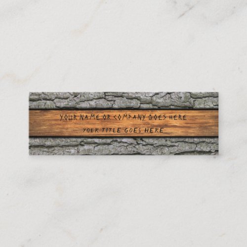 Faux Rustic Dry Wood Grain Tree Bark Mini Business Card
