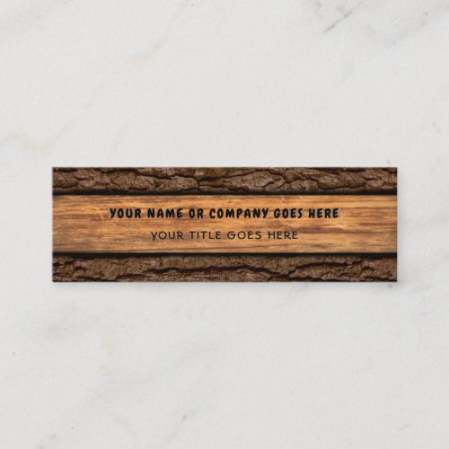 Faux Rustic Piece of Wood Grain Tree Bark Mini Business Card