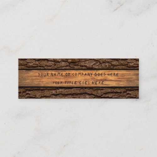 Faux Rustic Piece of Wood Grain Tree Bark Mini Business Card