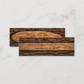 Faux Rustic Piece of Wood Grain Tree Bark Mini Business Card (Front/Back)