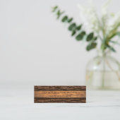 Faux Rustic Piece of Wood Grain Tree Bark Mini Business Card (Standing Front)