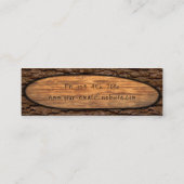 Faux Rustic Piece of Wood Grain Tree Bark Mini Business Card (Back)