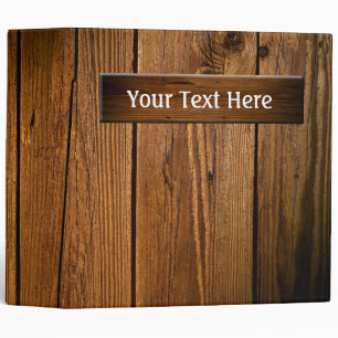 Faux Rustic Wood 3 Ring Binder