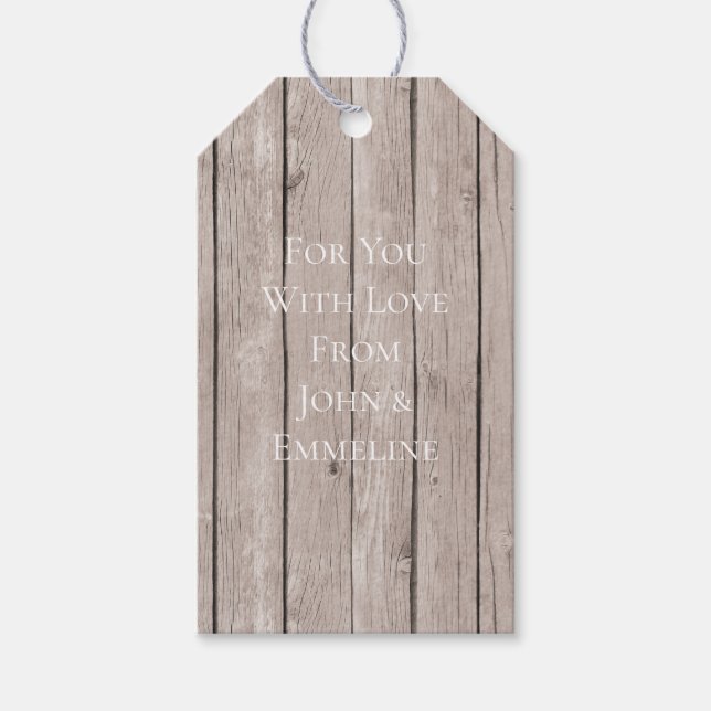 Faux Rustic Wood Brown  Gift Tags (Front)