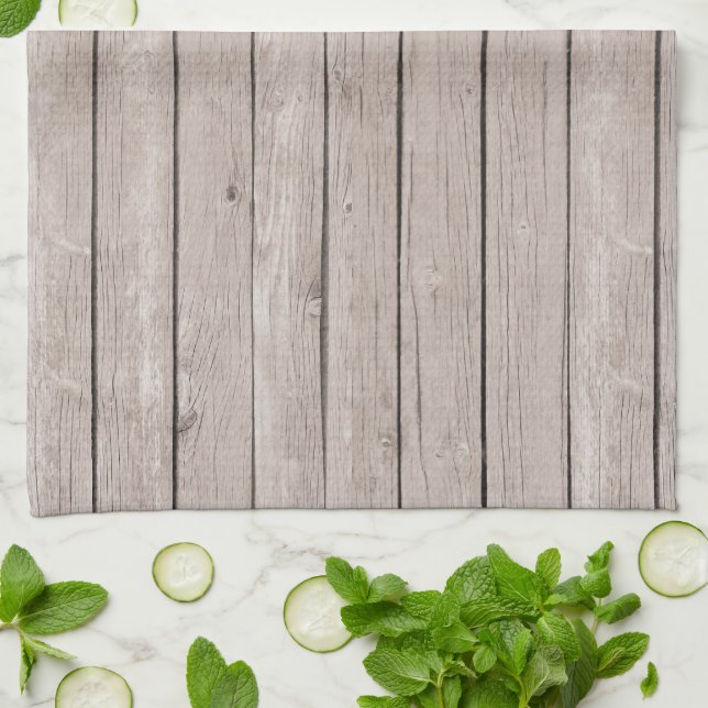 Faux Rustic Wood Brown  Kitchen Towel (Folded)