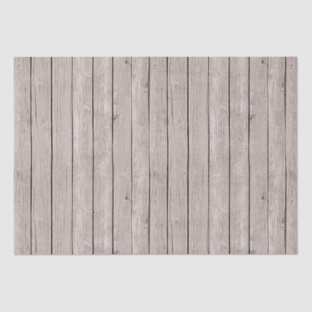Faux Rustic Wood Brown  Tissue Paper (Front)