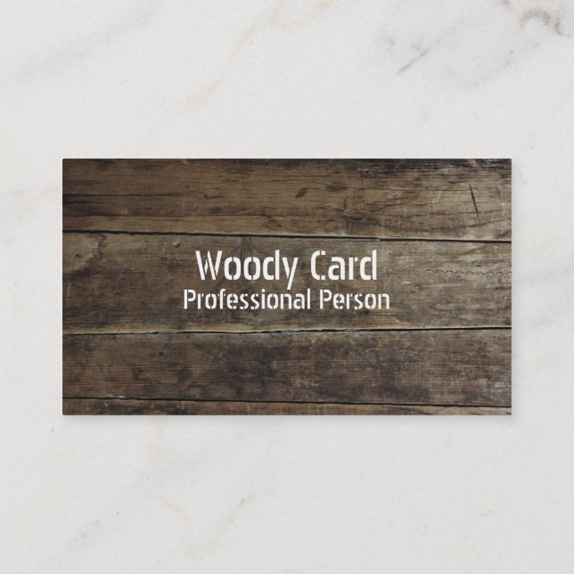 Faux Rustic Wood Business Card (Back)