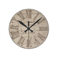 Faux rustic wood custom wall clock