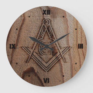 Faux Rustic Wood Masonic Clocks Freemason Gifts