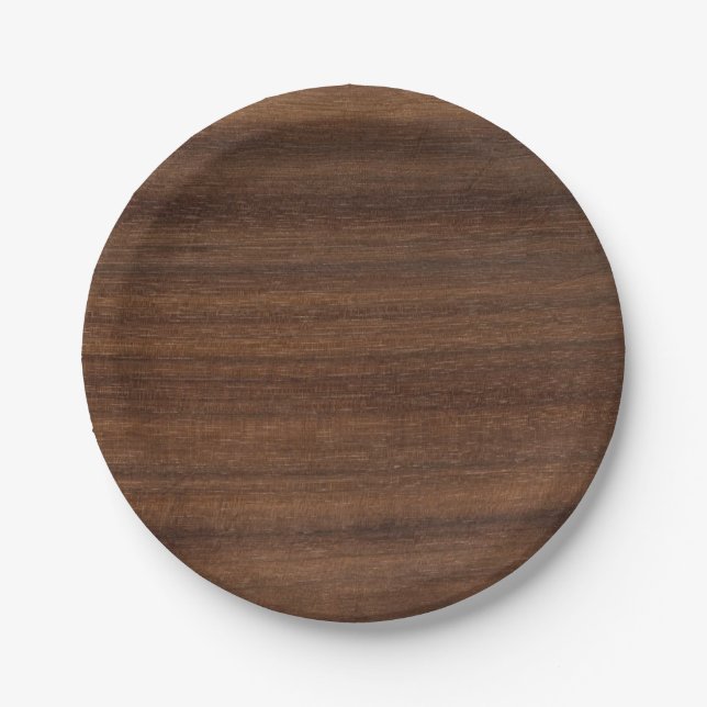 Faux Rustic Wood Plank 7" Paper Plates (Front)