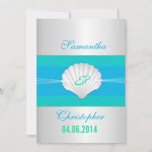 Faux Sea Shell -Beach wedding invitation