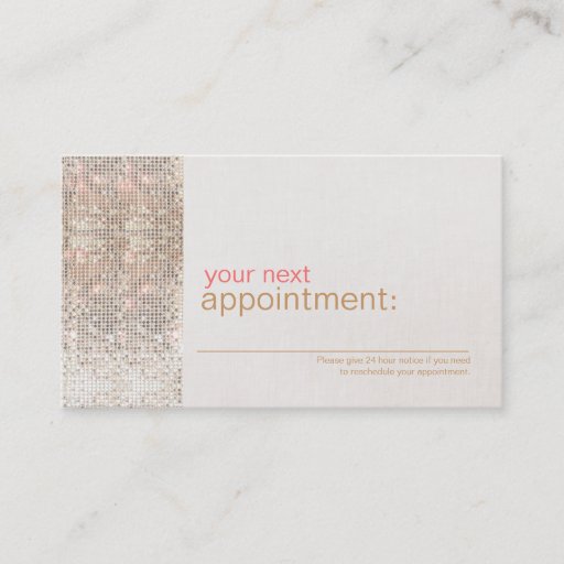 Customizable Modern and Hip Business Sequin Appointment Card 1 Business Card Templates