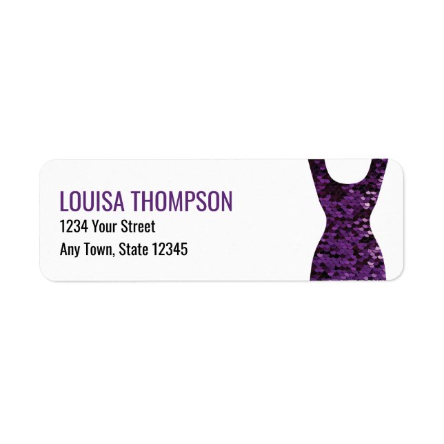 Faux Sequined Dress Address Labels (Front)