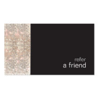 FAUX Sequins Beauty Salon Refer A Friend Black Business Cards