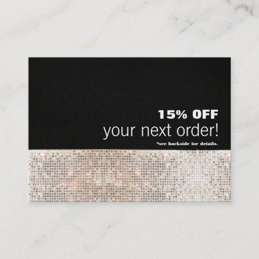 Customizable Faux Sequins Hair Salon and Spa Discount Coupon Business Card