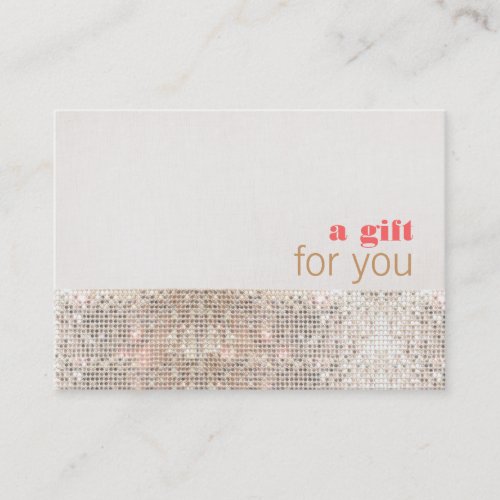 Faux Sequins Hair Salon and Spa Gift Certificate Business Cards