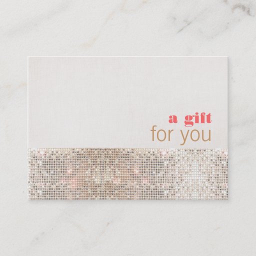 Customizable Faux Sequins Hair Salon and Spa Gift Certificate Business Cards