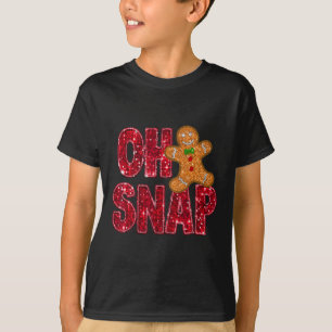 Faux Sequins Oh Snap Christmas Gingerbread Family T-Shirt