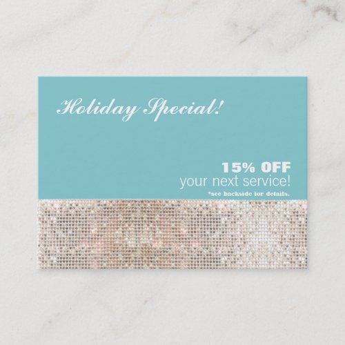 Faux Sequins Salon and Spa Holiday Gift Card Business Card Template