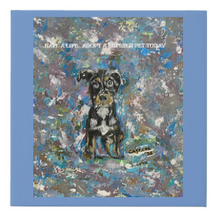 Faux Shelter Pet Message Canvas