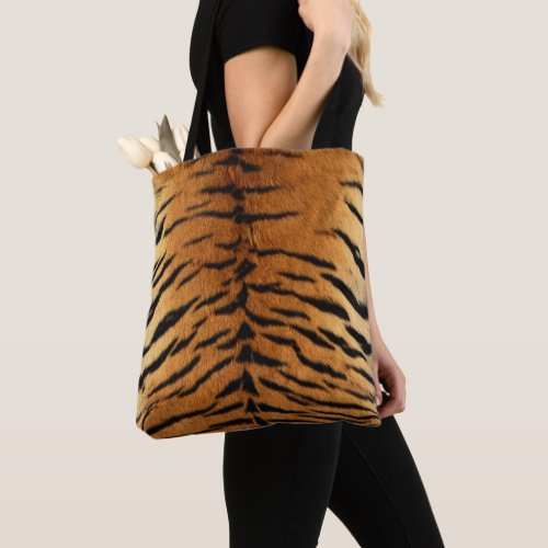 Faux Siberian Tiger Skin All Over Print Tote Bag