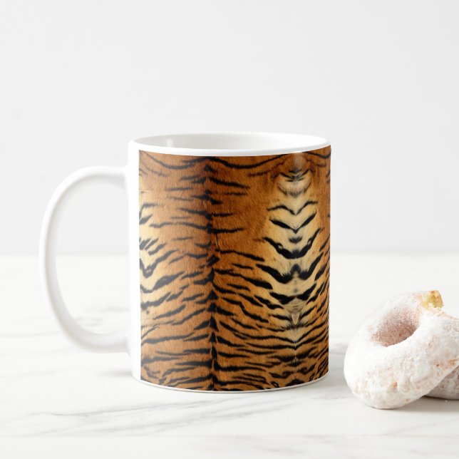 Faux Siberian Tiger Skin Coffee Mug (With Donut)