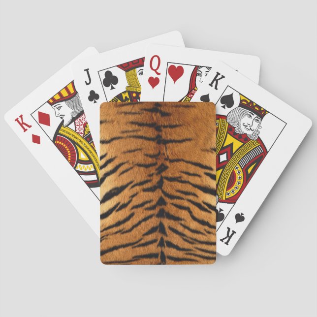 Faux Siberian Tiger Skin Poker Cards (Back)