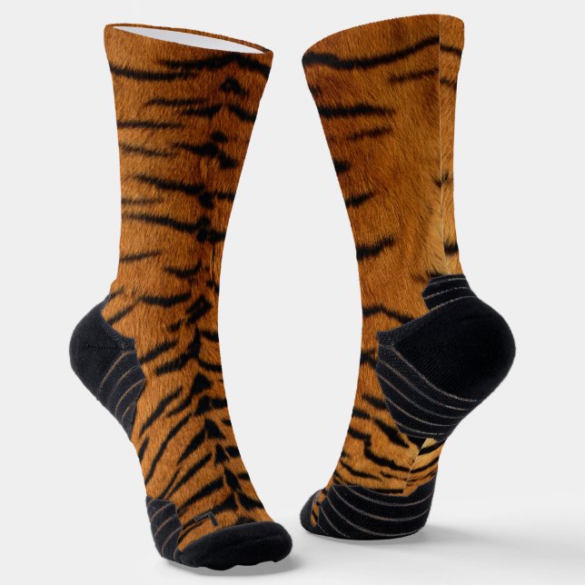 Faux Siberian Tiger Skin  Socks (Angled)