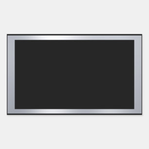 Faux Silver And Black Elegant Blank Template Rectangular Sticker